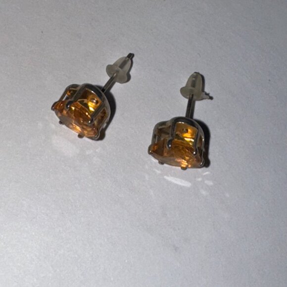 Clear 8.47mm Sterling Silver Heart Post Earrings - Picture 14 of 16